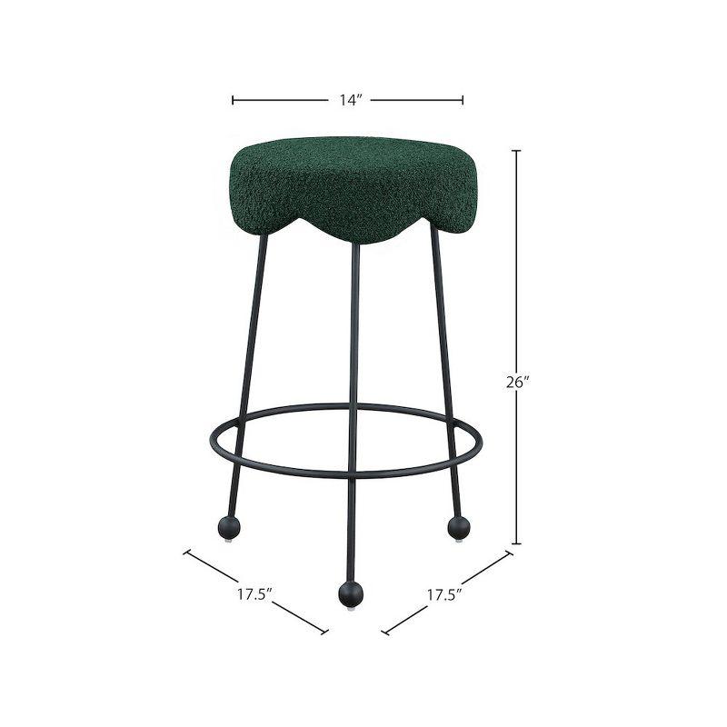 Meridian Furniture,Fleur Green Fabric Counter Stool