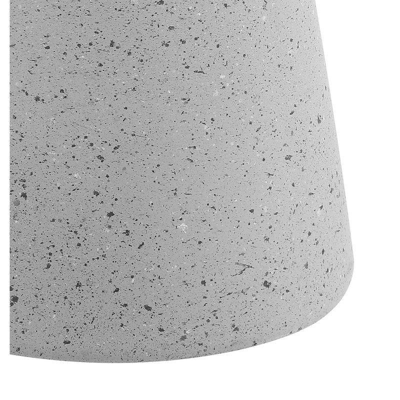 Hollie 18" Minimalist Modern Drum Accent Table Pedestal, Gray Terrazzo Finish - JONATHAN Y