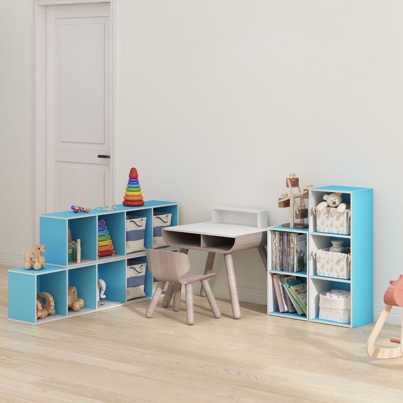 Furinno 4-Tier Reversible Bookshelf Open Storage Bookcase Display Shelf for Kids Room&Home Office