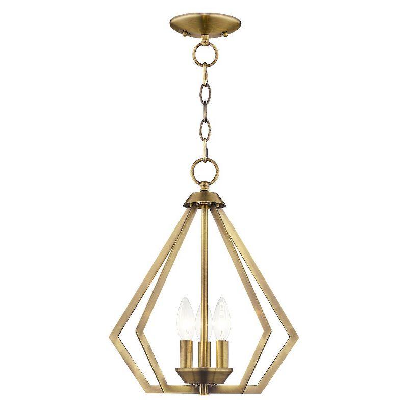 Livex Lighting Prism 3 - Light Chandelier in  Antique Brass