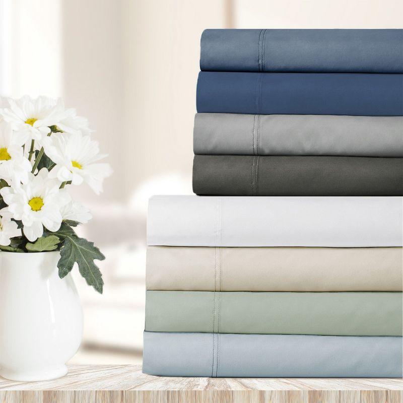 Luxury Pillowcase Set - 800 Thread Count 100% Cotton Sateen, Soft & Cooling Pillowcases by California Design Den - Ivory, Standard/Queen Pillowcases