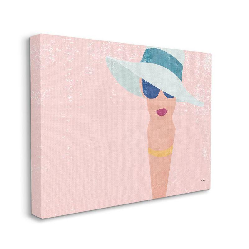 Glam Fashion Female Minimal Portrait Pastel Canvas Wall Art, 16 x 20