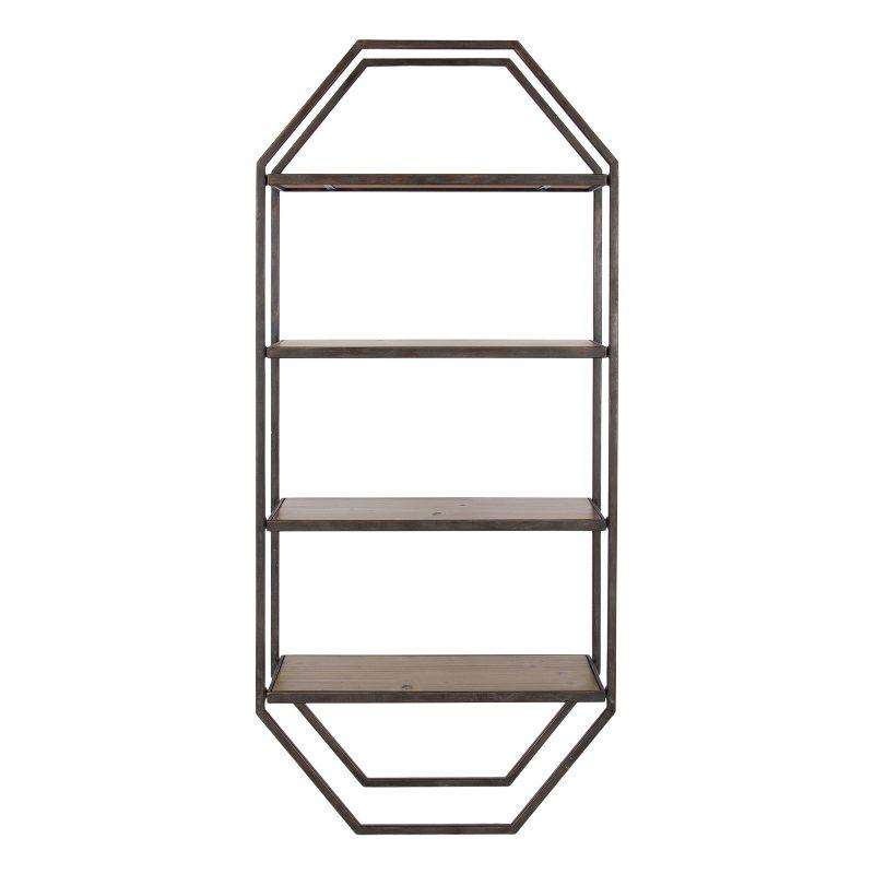 Kate and Laurel Adela Octagon Wood and Metal Shelf