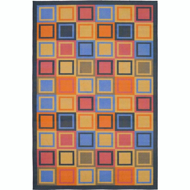 Metropolis Blue and Multicolor Geometric Area Rug