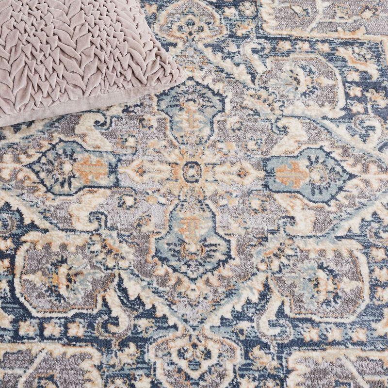 Vintage Blue Cosmopolitan 24" Synthetic Area Rug