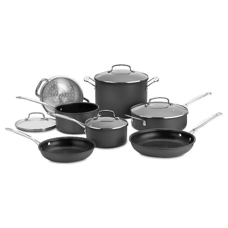 Cuisinart 11-Piece Non-Stick Hard Anodized Cookware Set with Stainless Steel Handles