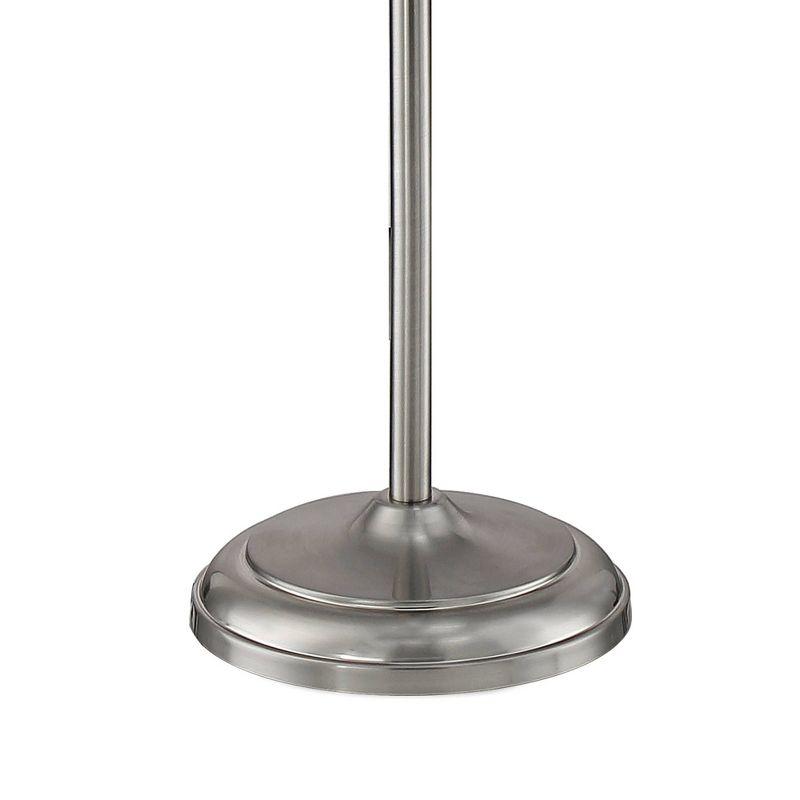 360 Lighting Maddox Modern Torchiere Floor Lamp 71" Tall Satin Nickel Silver Metal Alabaster Glass Shade for Living Room Bedroom Office House Home