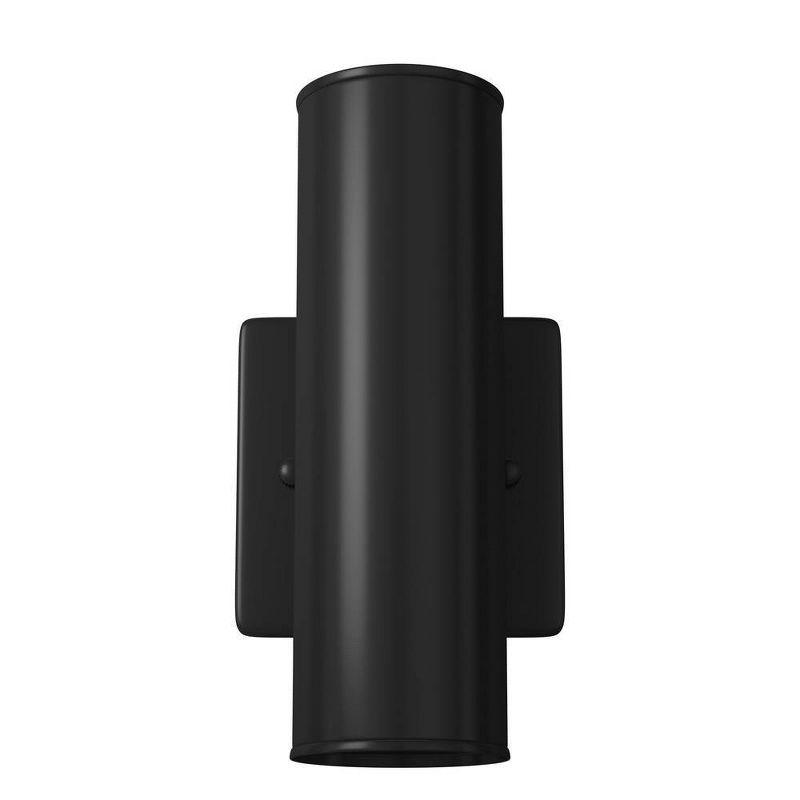 2-Light Riga Outdoor Wall Light Matte Black - EGLO: ETL Listed, Integrated LED, Adjustable Head Tilt, Iron Body