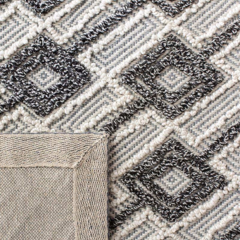 Handmade Gray and Beige Wool-Viscose 4' x 6' Tufted Rug