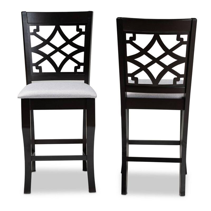 Set of 2 Nisa Upholstered Wood Counter Height Barstools - Baxton Studio