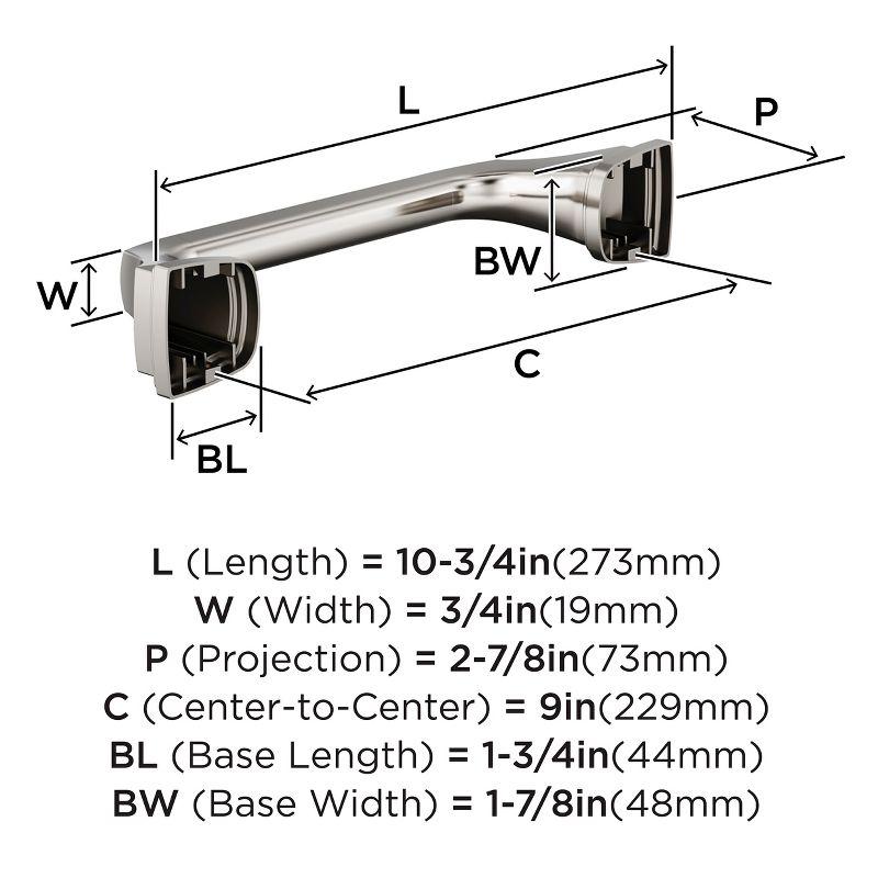 Polished Nickel Wall Mounted Towel Bar 10.75"