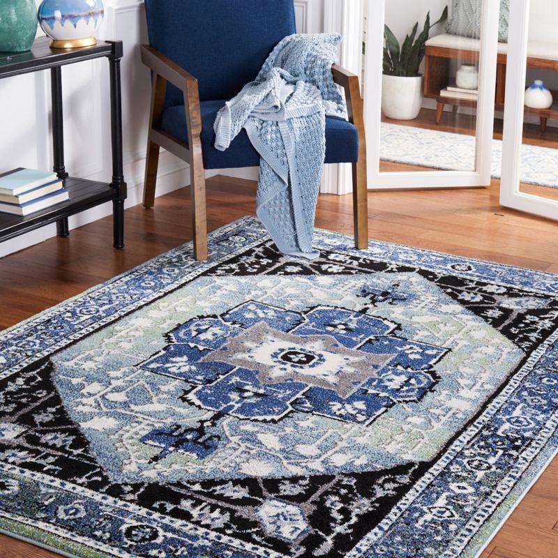 Vintage Hamadan VTH259 Power Loomed Area Rug - Blue/Light Green - 6'7"x6'7" - Safavieh.