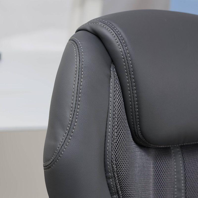 Amplify Executive Mesh Office Chair Seamless Light Gray - Serta: Ergonomic with Fixed Arms & Casters, Adjustable Height