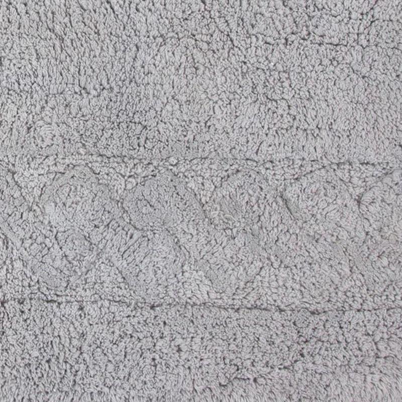 Knightsbridge Chain Bath Rug Cotton Non Skid Back - 20" x 30", Silver
