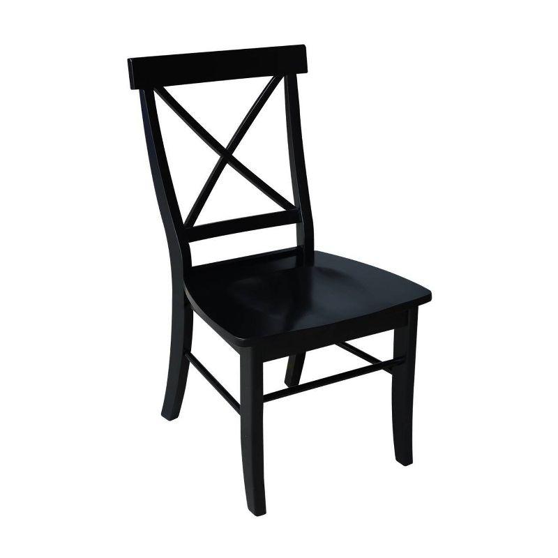 Set of 2 X Back Chairs with Solid Wood - International Concepts