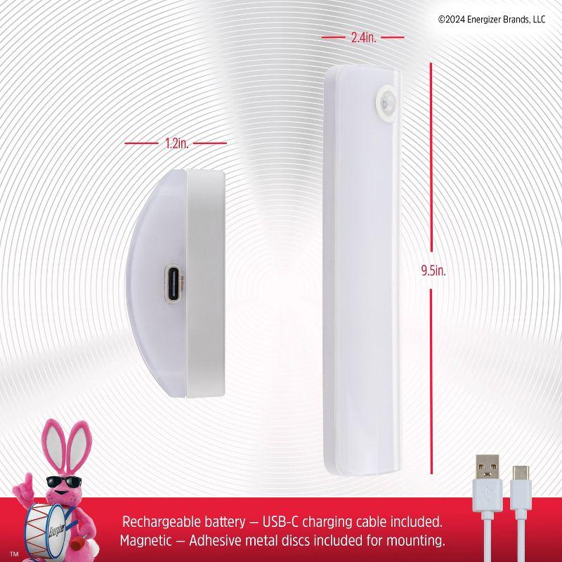 Energizer 9.5" Rechargeable Lithium Polymer 800 mAh Motion Sensing Light Bar: LED Closet Light, White