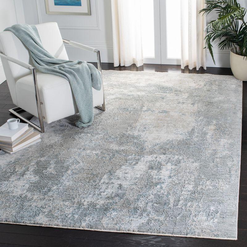 Valencia Blue Hand-Knotted Synthetic 4' x 6' Area Rug