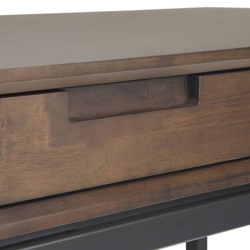 WyndenHall 60" Devlin Mid-Century Solid Wood Writing Desk with Drawers Walnut Brown : Home Office Furniture, Spacious Workstation