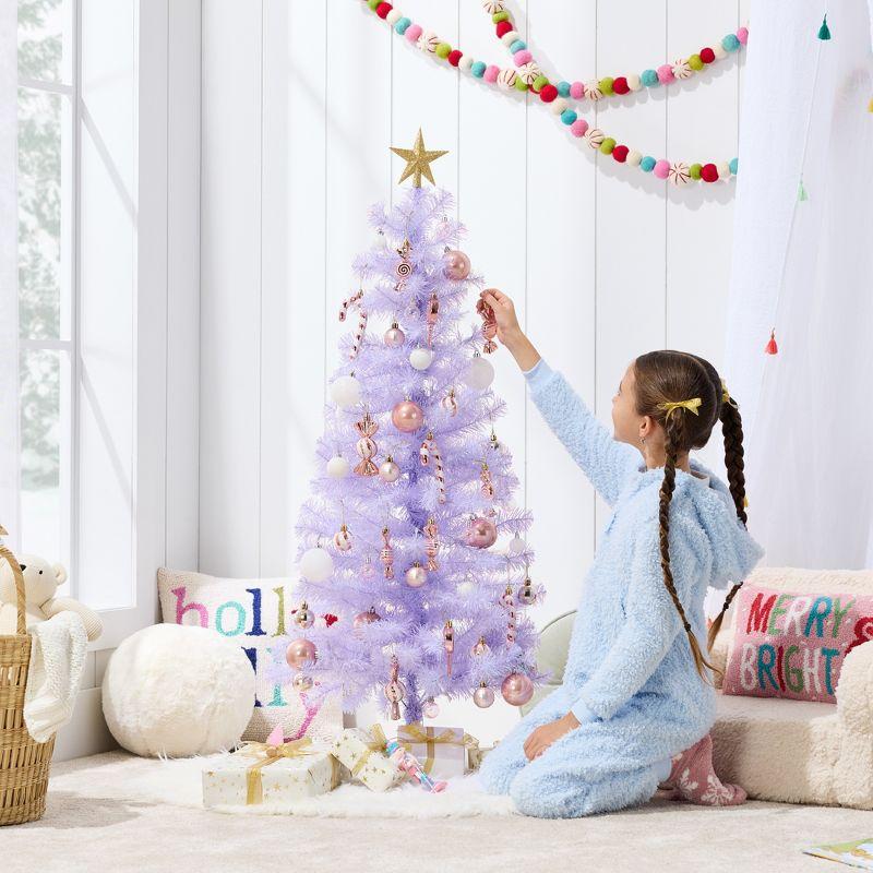 Best Choice Products 4ft Prelit Colored Christmas Tree, Artificial Tree Holiday Decor w/ LED Lights - Lavender