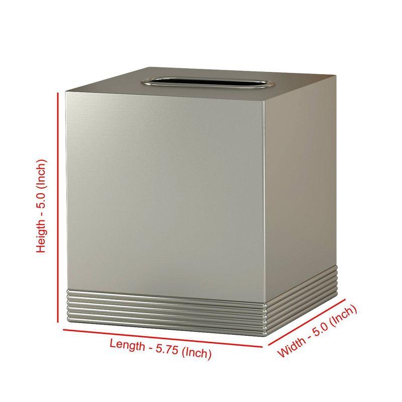 Special Metal Square Facial Tissue Box Cover - Nu Steel: Stainless Steel Holder, Pewter Finish, Bathroom Accessory