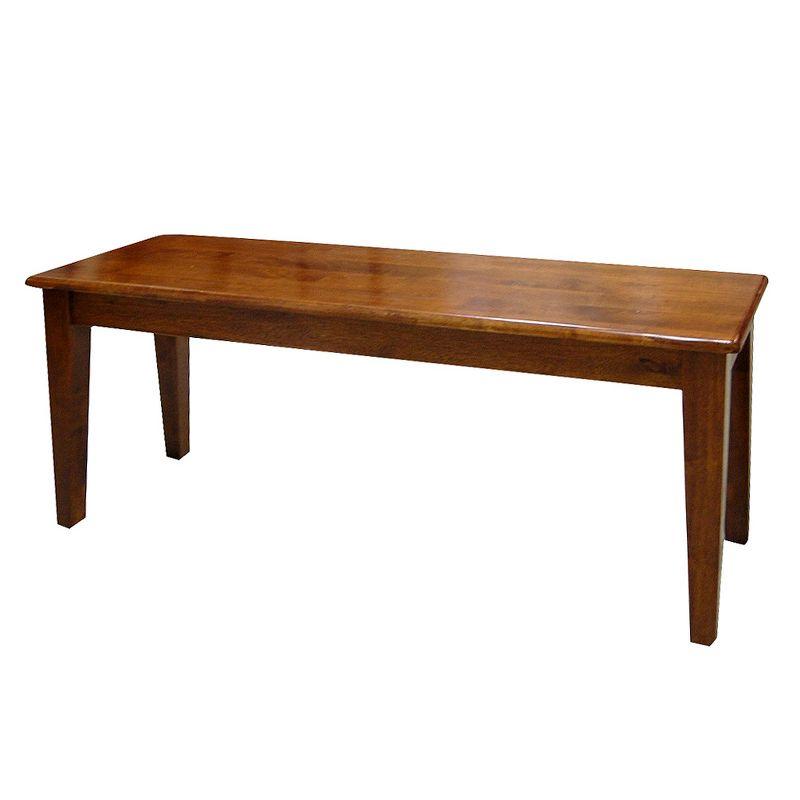 Boraam 6pc Shaker Dining Set Walnut: Modern Rubberwood Furniture with 4 Chairs & 1 Bench