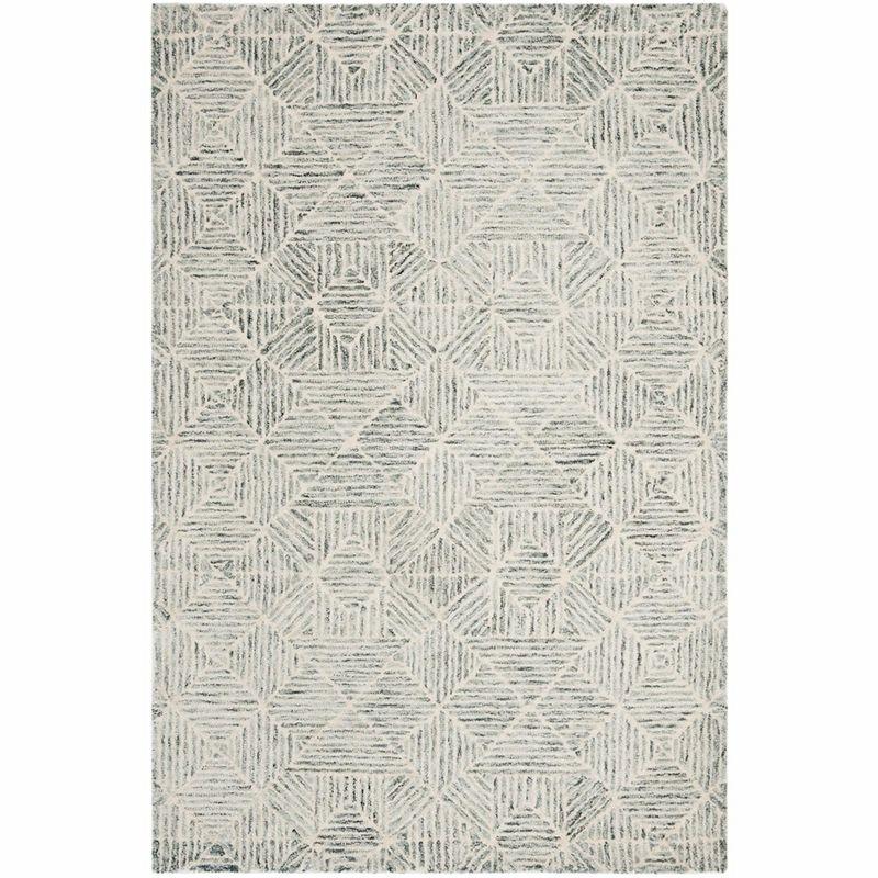 Abstract ABT763 Handmade Indoor Area Rug - Light Green - 4'x6' - Safavieh