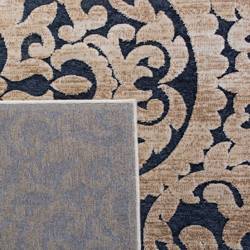 Paradise PAR390 Power Loomed Area Rug - Stone/Navy - 5'3"x7'6" - Safavieh.