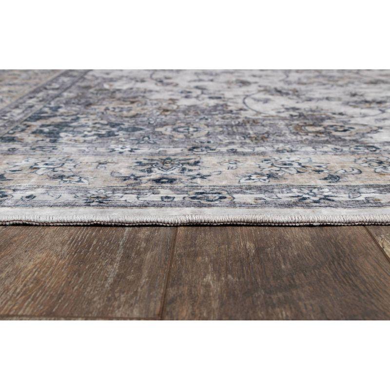 Elegant Serenity 2'x3' Reversible Gray Synthetic Area Rug