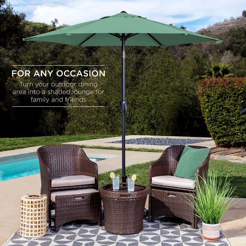 Best Choice Products 7.5ft Heavy-Duty Outdoor Market Patio Umbrella w/ Push Button Tilt, Easy Crank - Seaglass