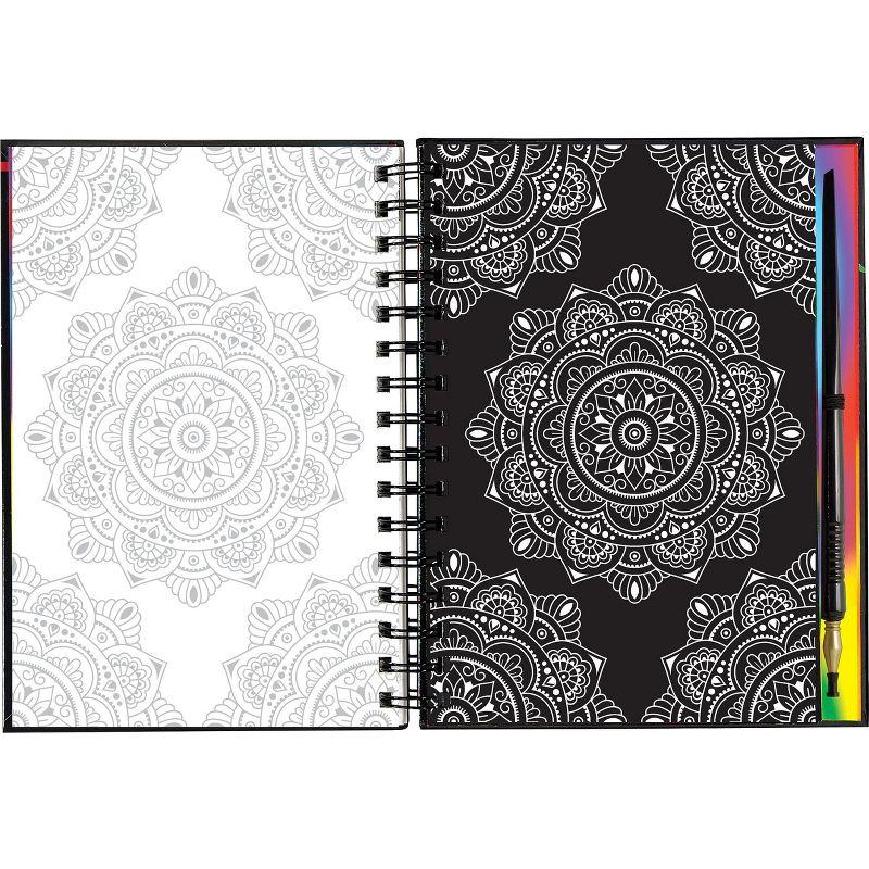 Peter Pauper Press Scratch & Sketch Extreme Mandalas, Ages 8+, Spiral-Bound, 20 Pages, with Stylus