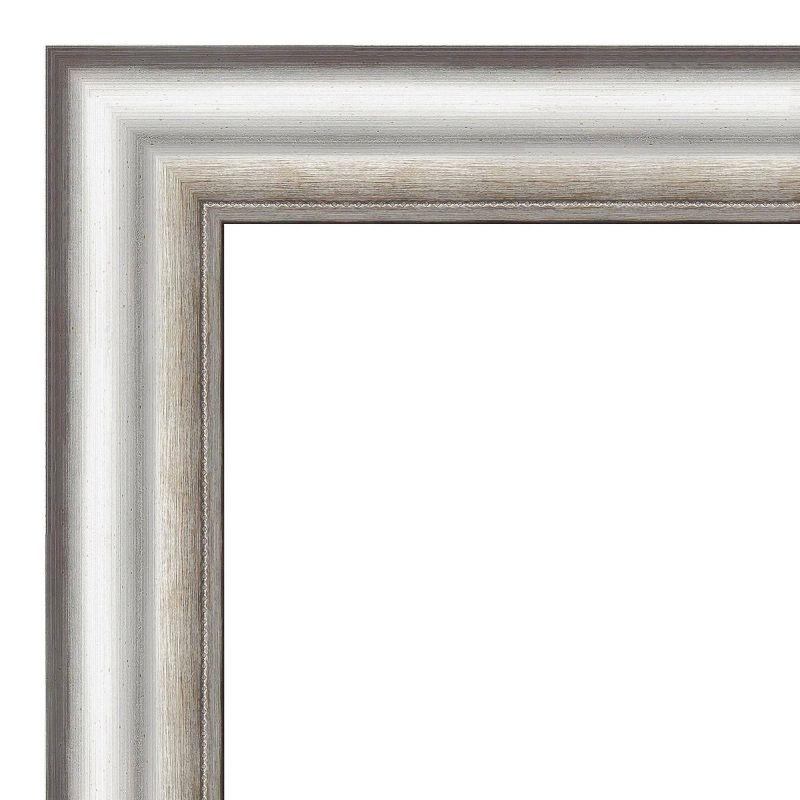 45" x 35" Salon Framed Bathroom Vanity Wall Mirror Silver - Amanti Art: Modern Rectangle, No Assembly Required