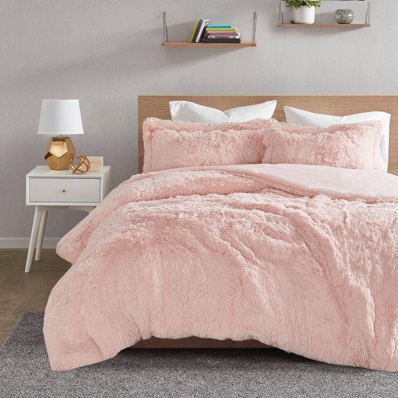 Trahan Shaggy Faux Fur Duvet Cover Set