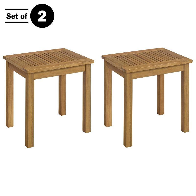 Alaterre Furniture 2pc Okemo Outdoor Weather-Resistant Rectangular Side Table