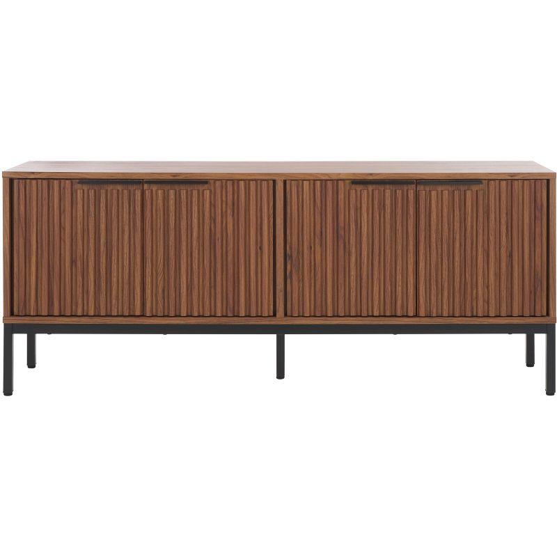Lylia 4 Door Media Stand - MED9623 - Walnut/Black - Safavieh