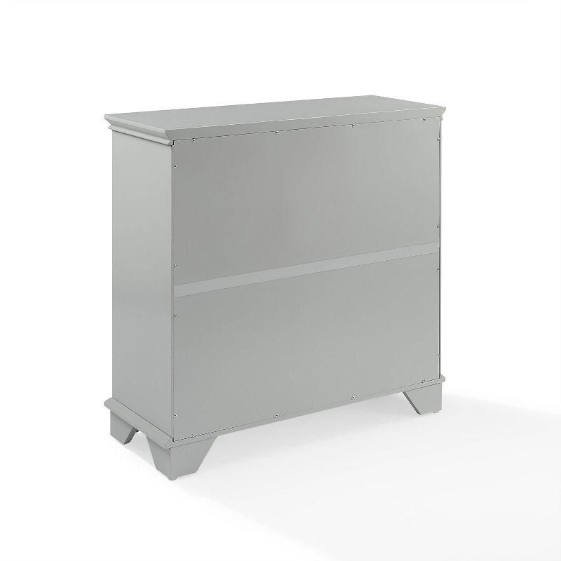 Gray Faux-Louvered Bathroom Storage Cabinet with Adjustable Shelves