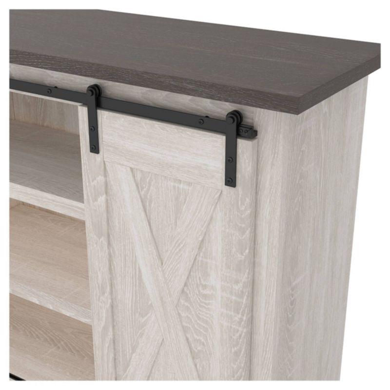 Signature Design by Ashley Dorrinson Medium TV Stand for TVs up to 63" Two-Tone: Farmhouse Media Console with Adjustable Shelves