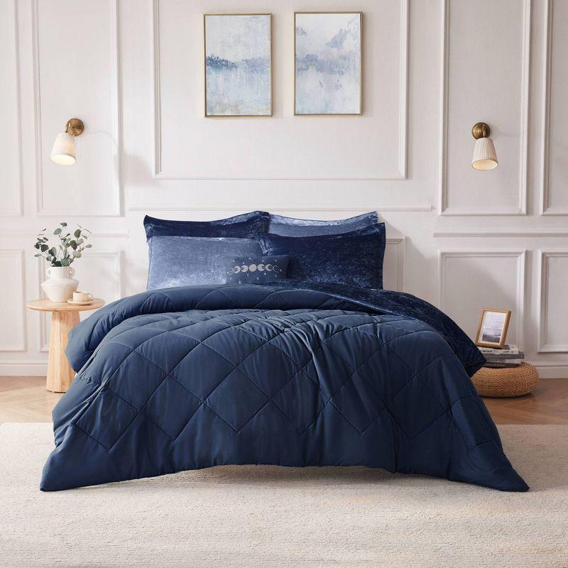 Felicia Crushed Velvet Comforter Set with Throw Pillow
