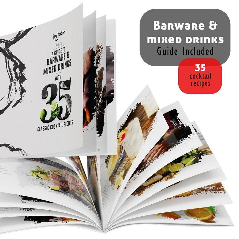 Joytable 16 Piece Stainless Steel Cocktail Shaker Bar Tool Set With Stand