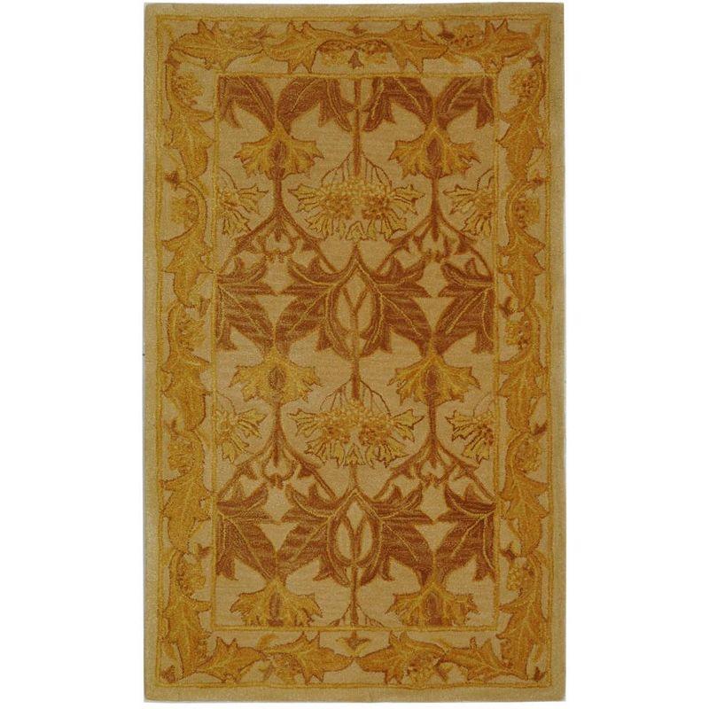 Anatolia 3' x 5' Hand-Tufted Wool Area Rug in Ivory and Gold