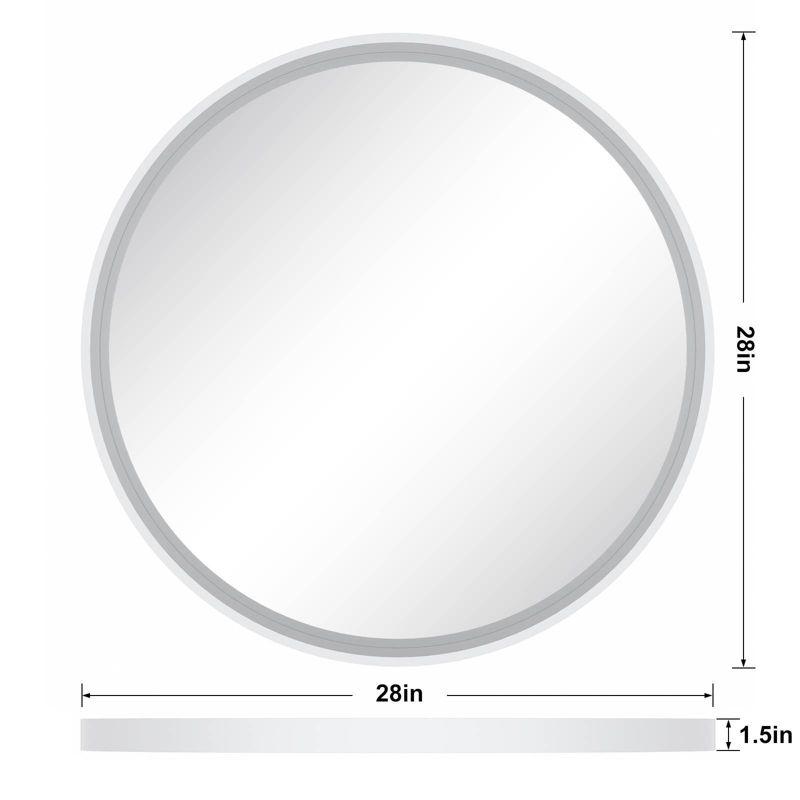 WallBeyond 28" Wood Round Mirror White