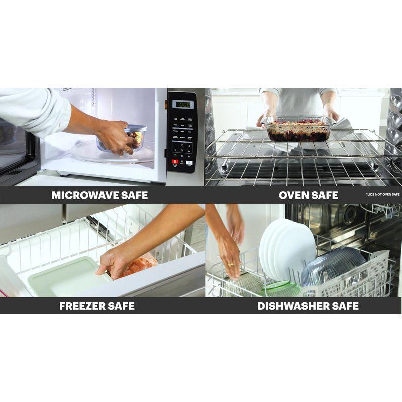 Pyrex® Sculpted Tinted 6pc Lidded Mixing Bowl Set: Glass Bowls with Lids, Dishwasher-Safe, Multicolored