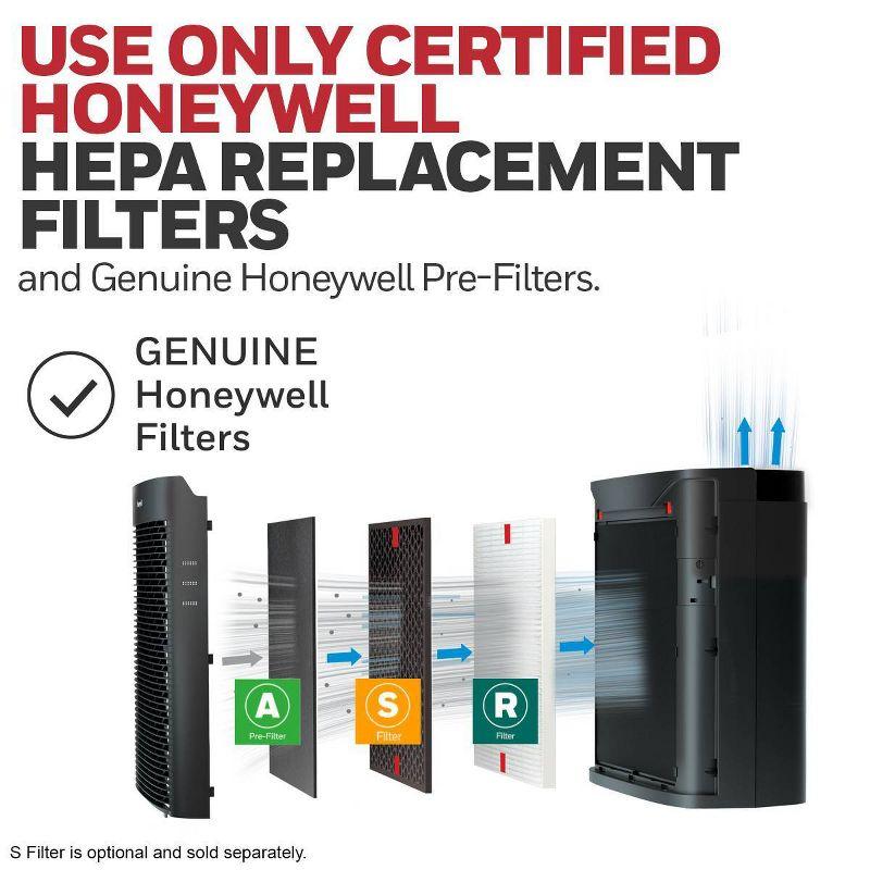 Honeywell Power Plus HEPA Air Purifier for Medium and Large Rooms Black: 4 Settings, 100-300 sq. ft., AHAM & Energy Star Certified