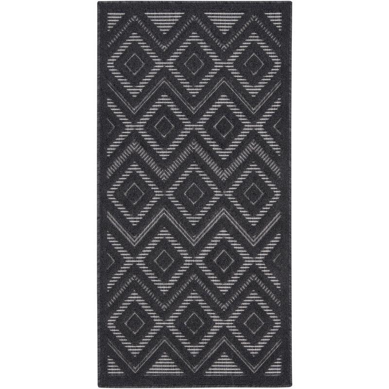 Nourison Versatile Solid Diamond Indoor Outdoor Flatweave Area Rug