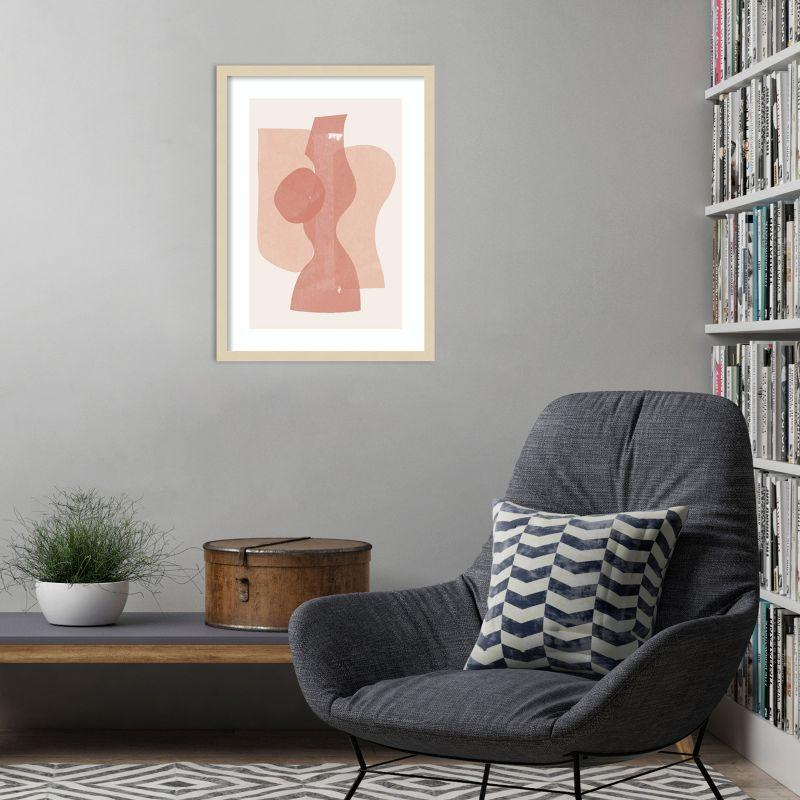 Amanti Art Peach Paper Cut Composition No 1 by The MIUUS STUDIO Wood Framed Wall Art Print 19 x 25