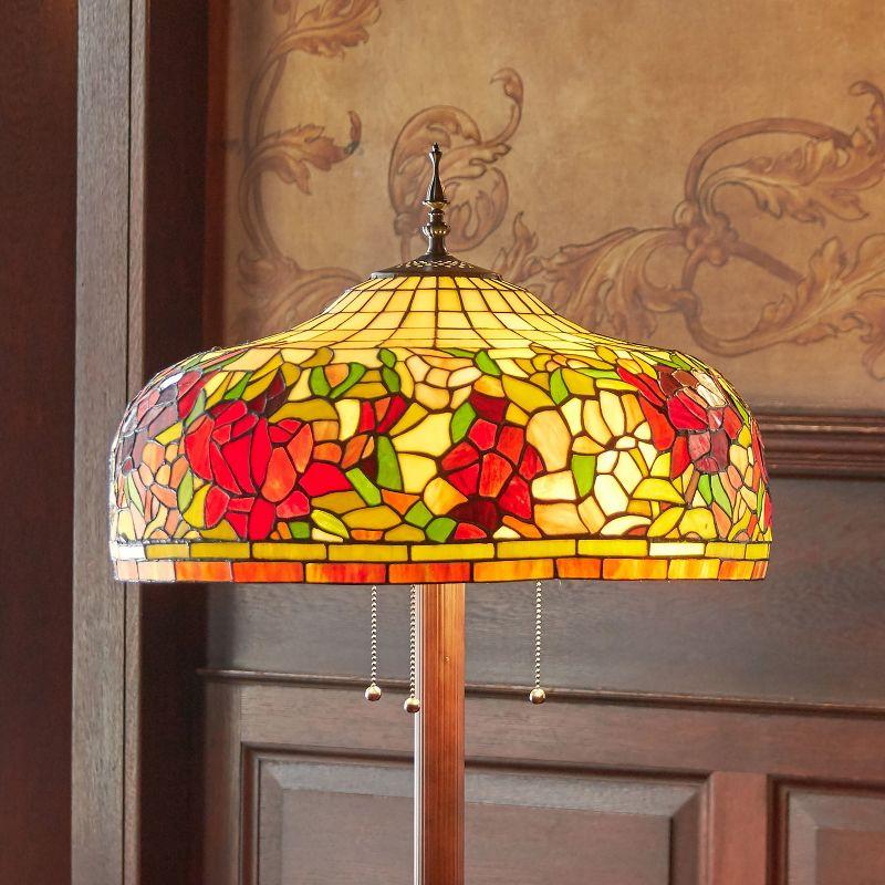 63.75"H Livio Tiffany-Style Stained Glass Floor Lamp