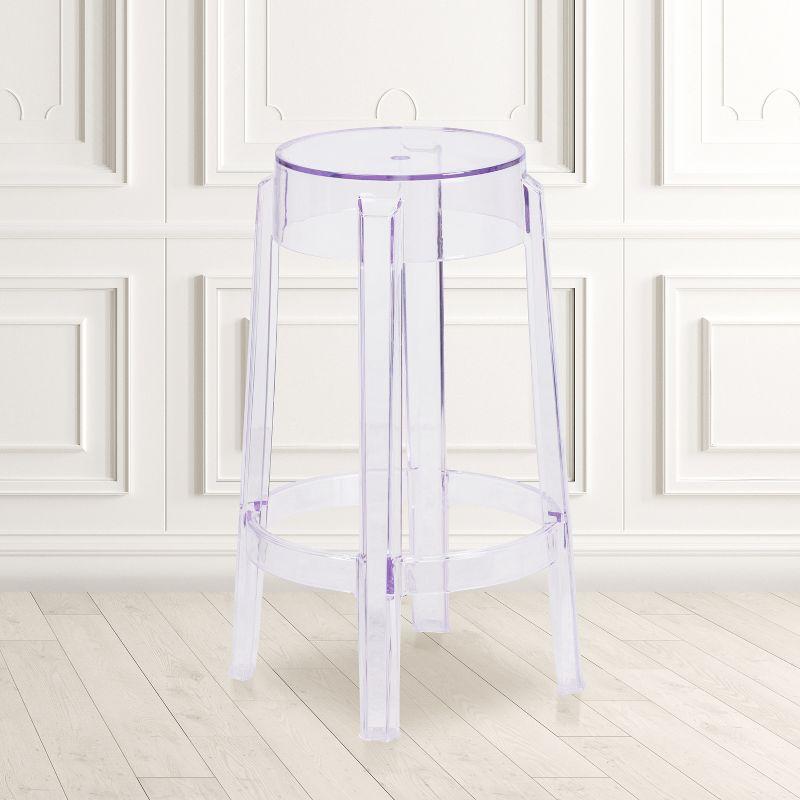 Elevate 25.75'' Clear Acrylic Backless Counter Height Stool