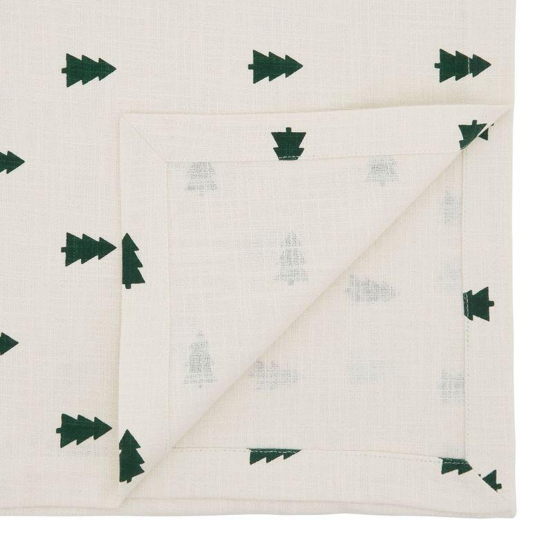 Ivory Cotton Christmas Tree Table Runner, 23" x 19"