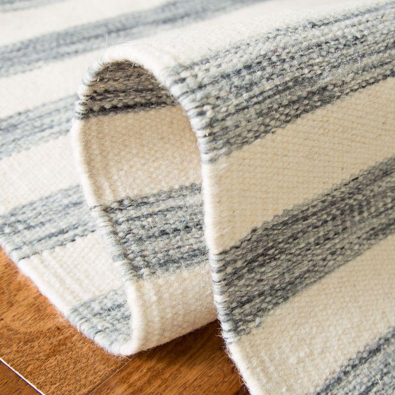 Dhurries DHU575 Hand Woven Flat Weave Indoor Area Rug - Grey/Ivory - 8'x10' - Safavieh