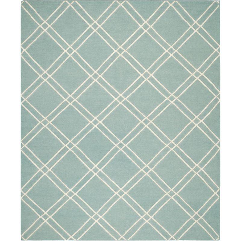 Dhurries DHU638 Hand Woven Area Rug - Light Blue/Ivory - 8'x10' - Safavieh.