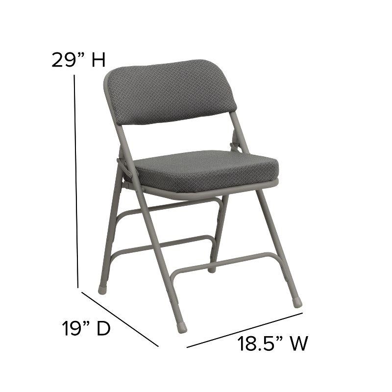 Set of 4 Hercules Gray Vinyl Padded Metal Folding Chairs